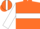 Orange, white hoop, white sleeves, orange armband, orange cap, white stripe
