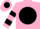 Pink, black ball, black hoops on sleeves