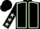 Black, light green seams, black sleeves, light green stars, black cap