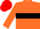 Orange, Black hoop, red cap