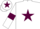 White, maroon star, armlets and star on cap
