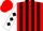 Red and black stripes, white sleeves, black diamonds