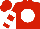 Red, white ball, white hoops on sleeves