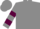 Grey, maroon 'cw', maroon hoops on sleeves