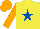 Yellow, Royal Blue star, Orange sleeves and cap