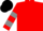Red and grey triangular thirds, red sleeves, grey hoop