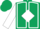 Dark green, white diamond, white seams on sleeves