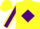 Yellow, purple diamond, purple sleeves, yellow seams