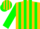 Gold, gold 'swol' on green sun, green stripes on sleeves
