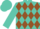 Turquoise, brown diamonds, turquoise cap