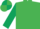 Emerald green, dark green sleeves, dark green & emerald green quartered cap