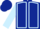 Dark blue, light blue seams and sleeves, dark blue cap