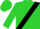 Lime green, lime green 'a' on black spade, black sash