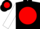 Black, black '44' on red ball, white sleeves