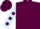 Maroon, light blue sleeves, maroon spots