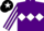 Purple, white triple diamond, striped sleeves, black cap, white star