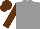 Grey, brown sleeves and cap