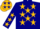 Navy blue, gold stars