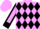 Lilac and black checked diamonds, lilac sleeves, black seams and cuffs, lilac cap, black peak