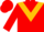 Red, gold chevron, red sleeves and cap