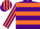 Purple, orange hoops, striped sleeves and cap