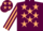 Maroon, beige stars, striped sleeves and stars on cap