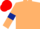 BEIGE, DARK BLUE armlets, RED cap