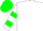White, green bars on sleeves, white and green cap