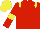Red, yellow epaulets, armlets and cap