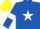 Royal blue, white star and armlets, yellow cap