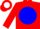 Red, white 'w a' on blue ball