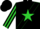 Black, chartreuse star sash, chartreuse star stripe on sleeves, chartreuse and black cap
