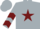 Silver, burgundy star, burgundy chevrons on sleeves