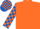 Orange, orange and royal blue check sleeves and cap