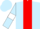 Light blue, red panel, white armlets on sleeves, Light blue cap