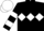 BLACK, WHITE triple diamond, hooped sleeves, WHITE cap