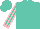 Turquoise, pink stripes and cuffs