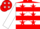 Red, white hoops, red stars on white sleeves