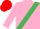 Pink, emerald green sash, red cap