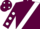 Maroon, White sash, Maroon sleeves, White spots and spots on cap