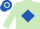 Light Green, Royal Blue diamond, hooped cap