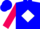 Blue, yellow, fuchsia & white diamond emblem, yellow & fuchsia sleeves