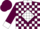 Maroon, white diamond b, white blocks, white epaulets, collar & cuffs