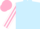 Light blue, white & pink striped sleeves, pink cap