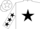 White, 'h' on black star, black stars on sleeves