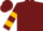 Burgundy,gold bars on sleeves