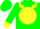 Lt green, yellow ball, lt green c/g, yellow epaulets, yellow polka dots & cuffs
