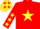 Red, yellow star, red sleeves, yellow stars