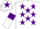 White, Purple stars, armlets and star on cap
