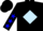 Black, light blue diamond, black and blue stars on sleeves, black cap